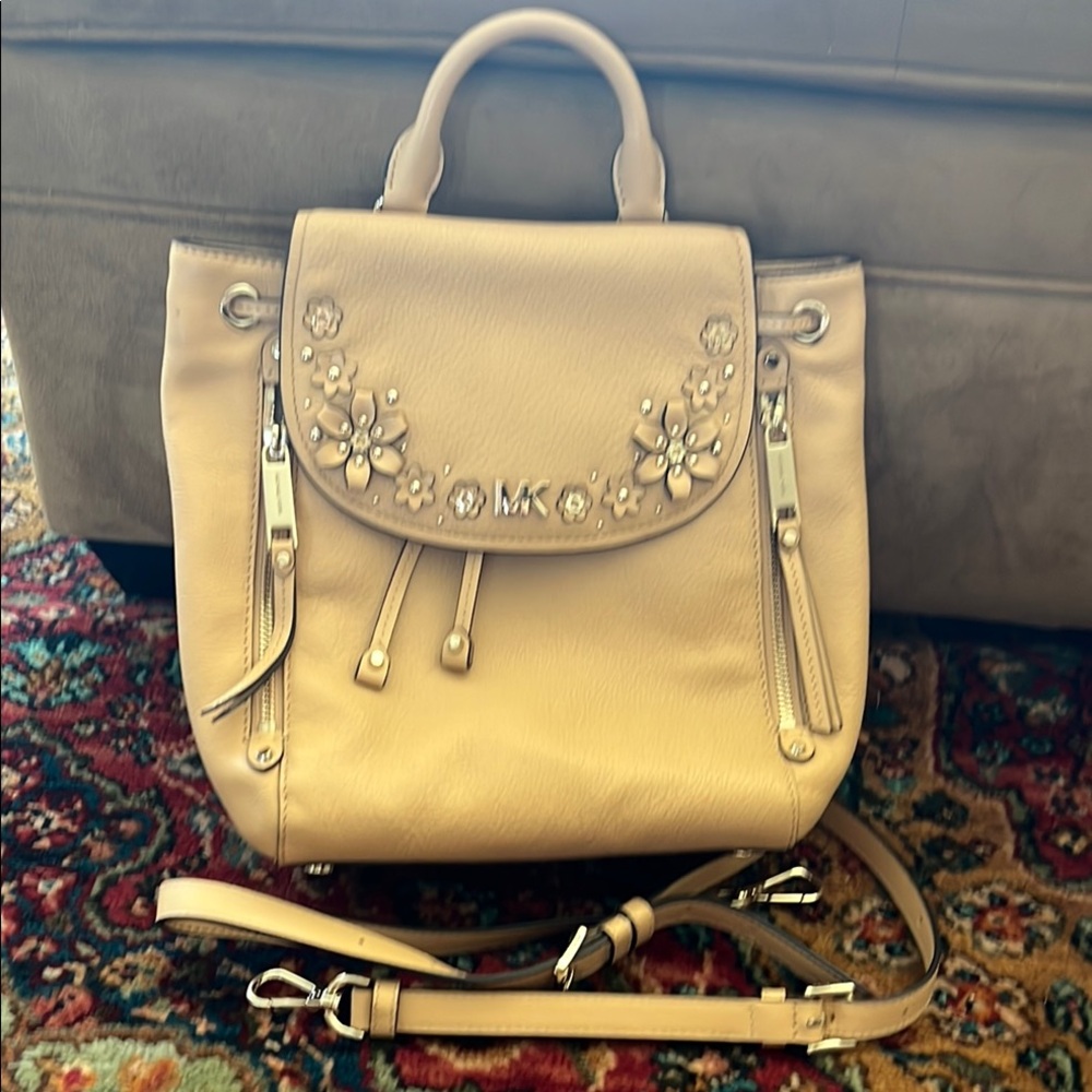 Michael Kors Cream Backpack with Structured Design